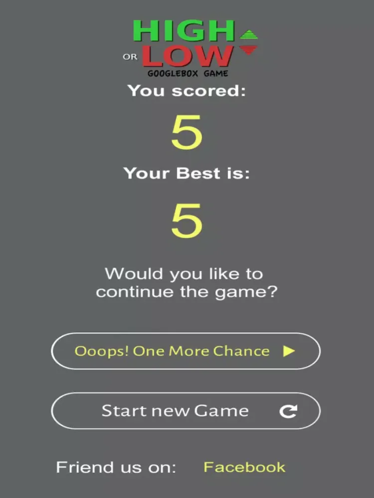 ภาพหน้าจอของ High or Low Googlebox Game iPad 
