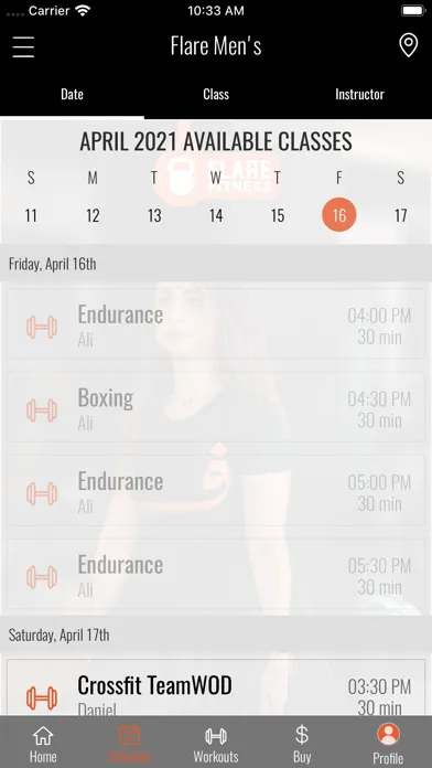 Captures d'écran de Flare Fitness.