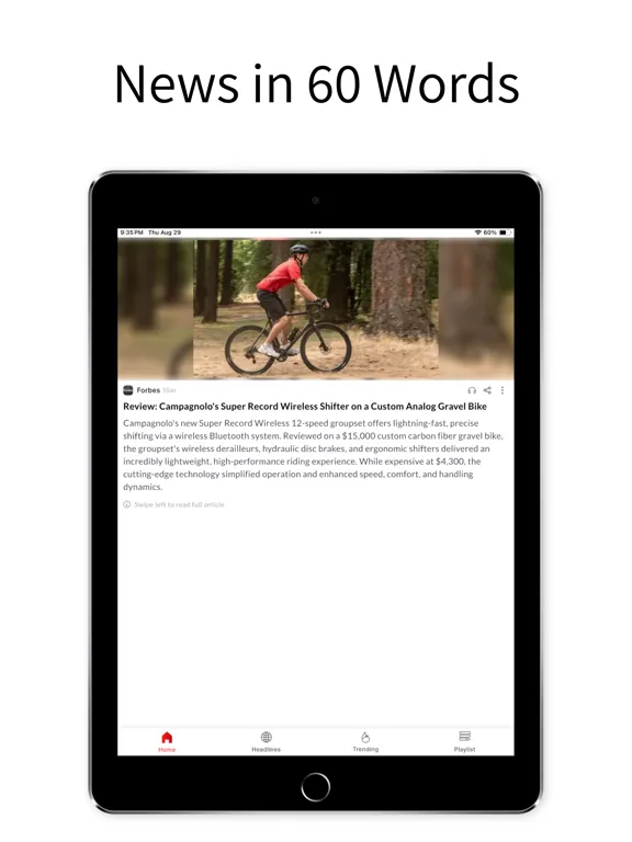 Tangkapan layar FlashFeed:Smarter, Faster News iPad 