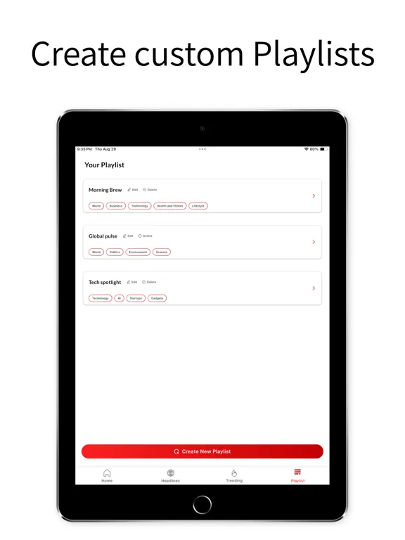 Tangkapan layar FlashFeed:Smarter, Faster News iPad 