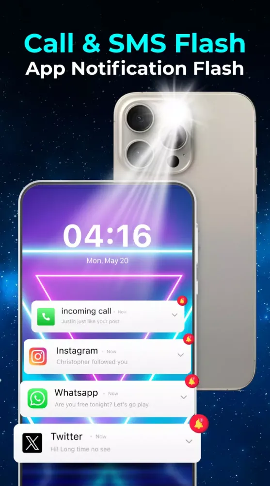 Flashlight and Flash Alert Screenshots