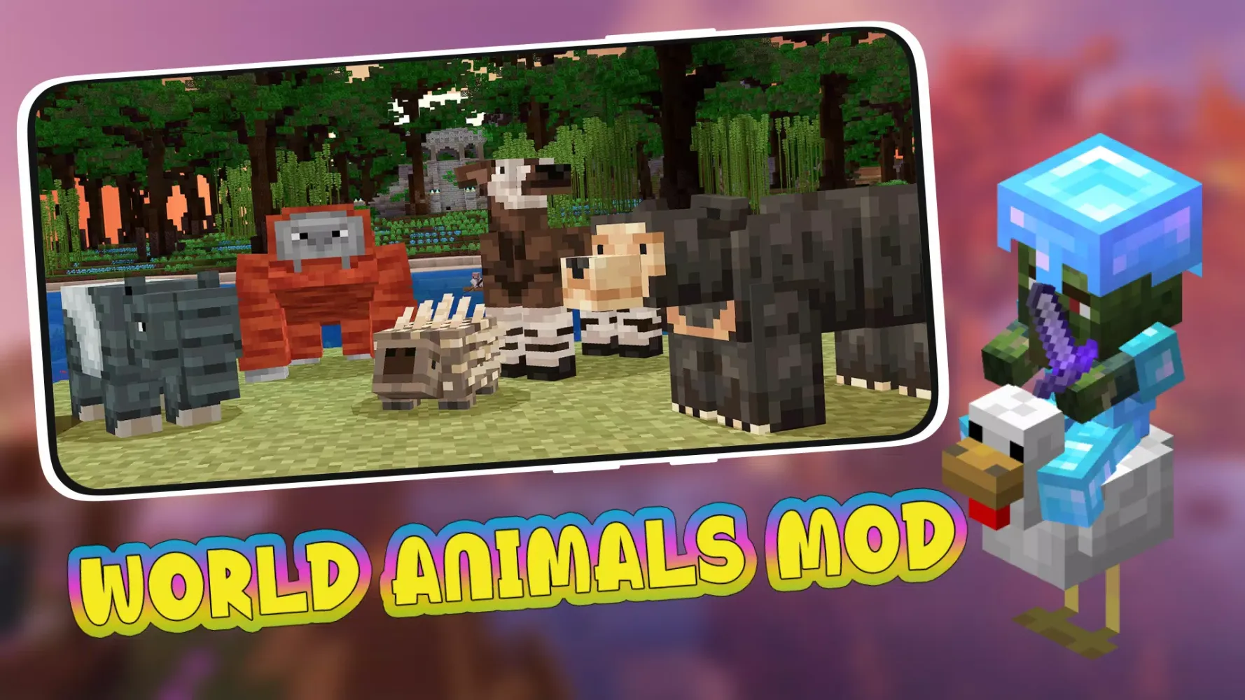 Capturas de tela do World Animals Mod For MCPE