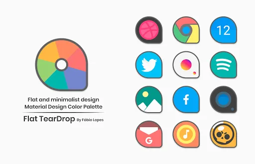Flat TearDrop - Icon Pack سکرین شاٹس