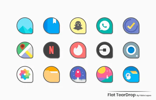 Flat TearDrop - Icon Pack سکرین شاٹس