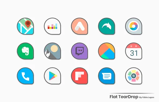 Flat TearDrop - Icon Pack سکرین شاٹس