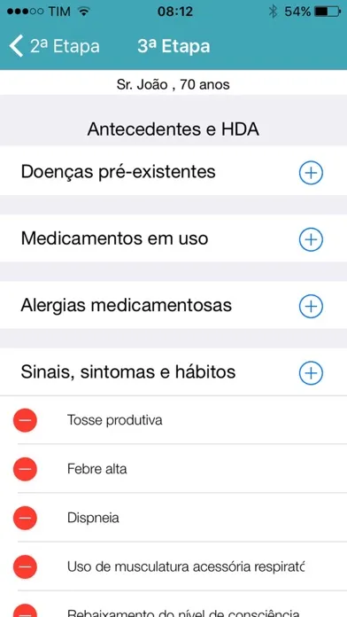 Caso Clinico Screenshots