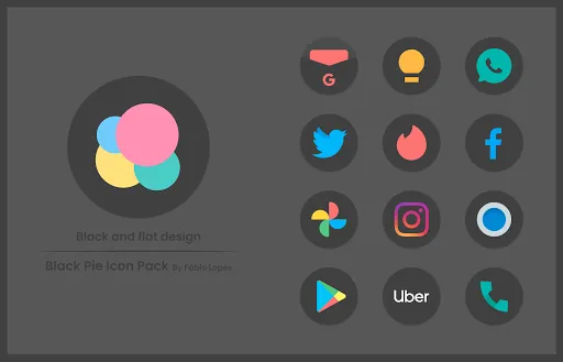 Black Pie - Icon Pack Screenshots