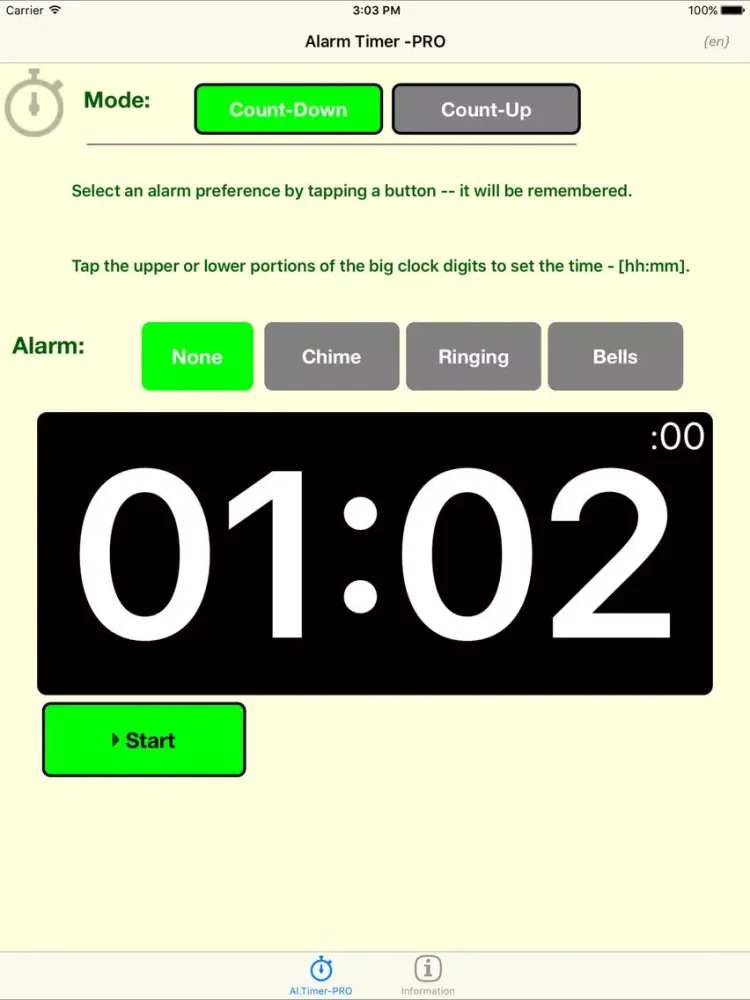 Tangkapan skrin Alarm Timer -PRO iPad 