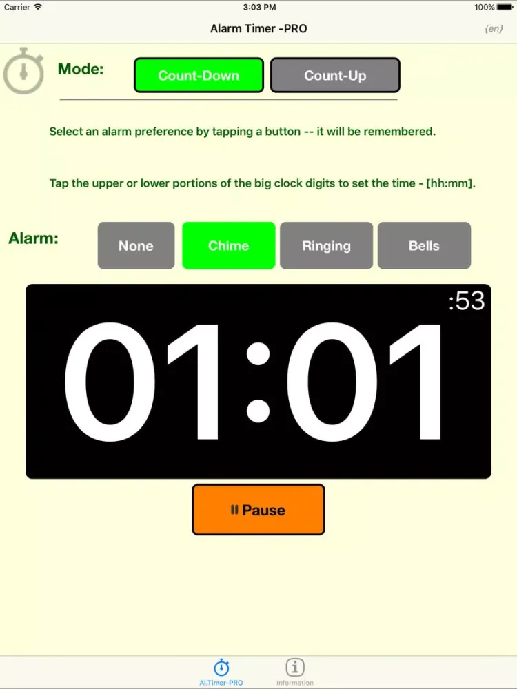 Tangkapan skrin Alarm Timer -PRO iPad 