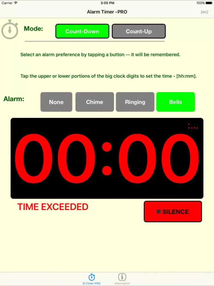 Tangkapan skrin Alarm Timer -PRO iPad 