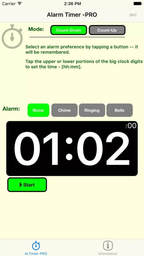 Tangkapan skrin Alarm Timer -PRO