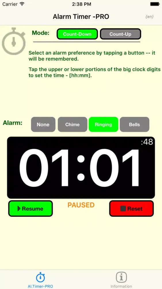 Tangkapan skrin Alarm Timer -PRO