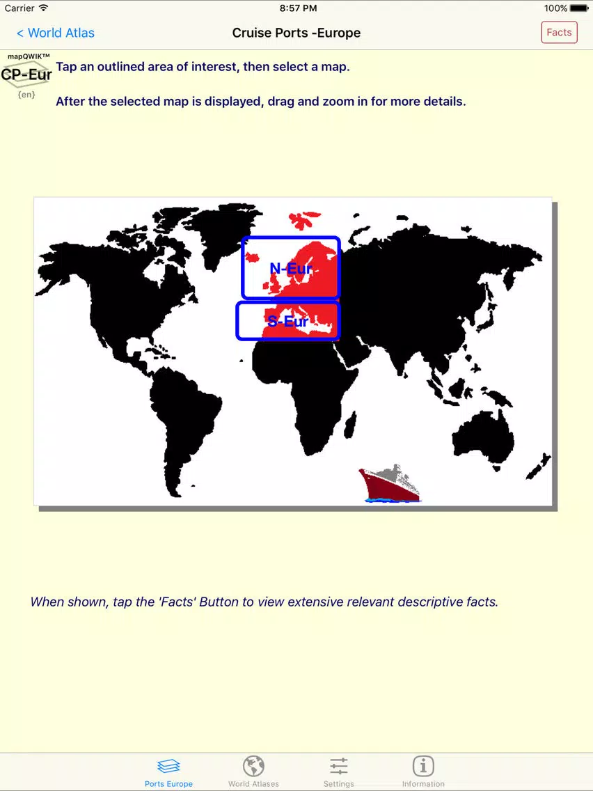 Cruise Ports -Europe Zoomable Atlas iPad  स्क्रीनशॉट