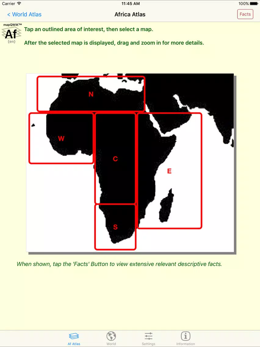 mapQWIK Af - Africa Zoomable Atlas iPad  Screenshots