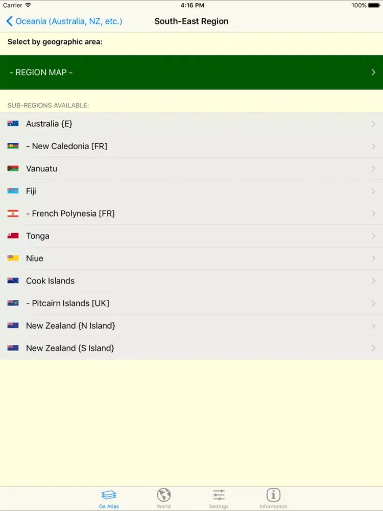 ภาพหน้าจอของ mapQWIK Oa - Oceania Zoomable Atlas iPad 