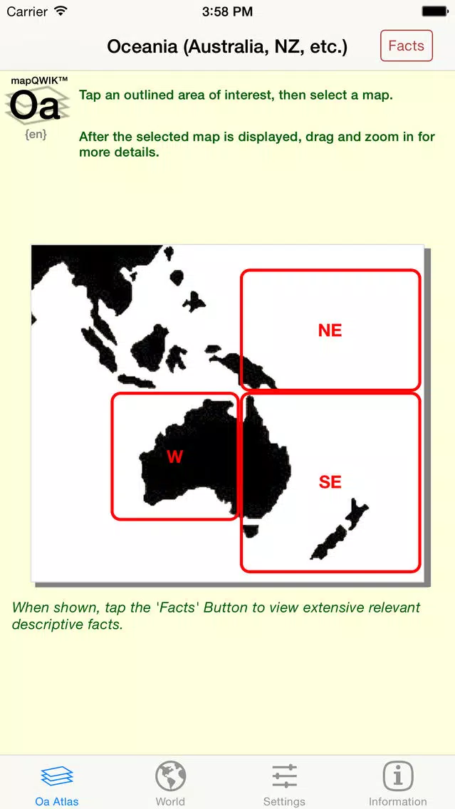 mapQWIK Oa - Oceania Zoomable Atlas スクリーンショット