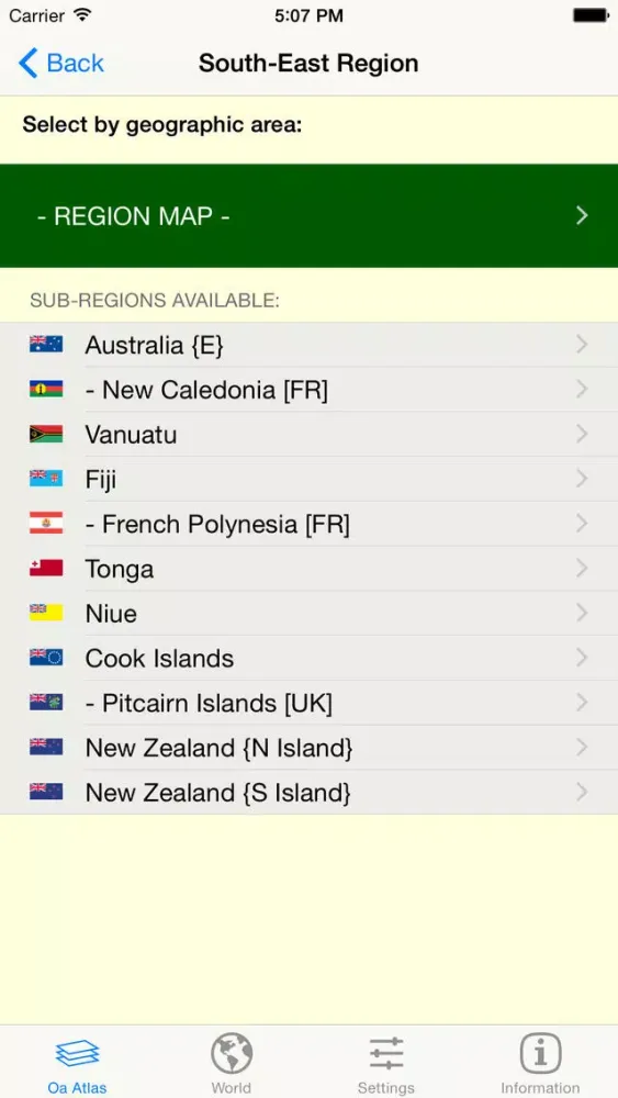 ภาพหน้าจอของ mapQWIK Oa - Oceania Zoomable Atlas