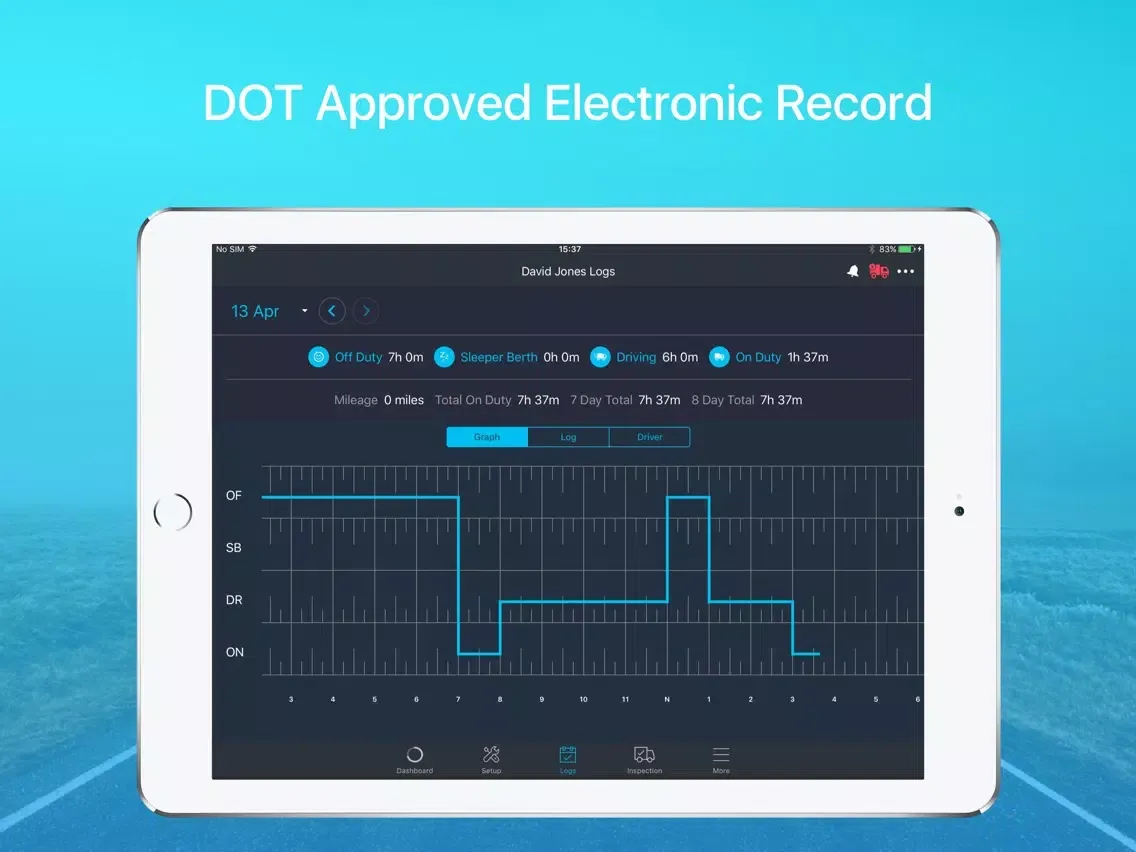 Captures d'écran de Fleetmatics REVEAL LogBook App iPad 