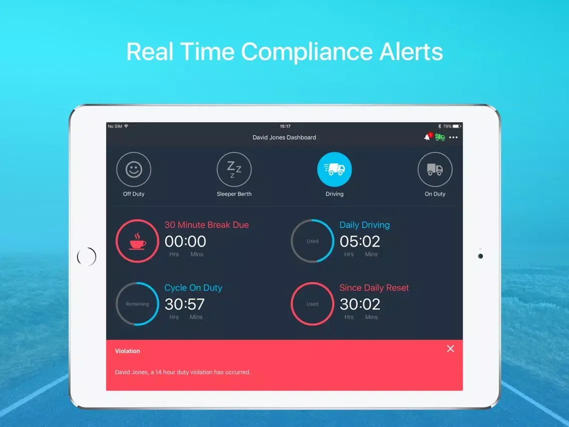 Captures d'écran de Fleetmatics REVEAL LogBook App iPad 