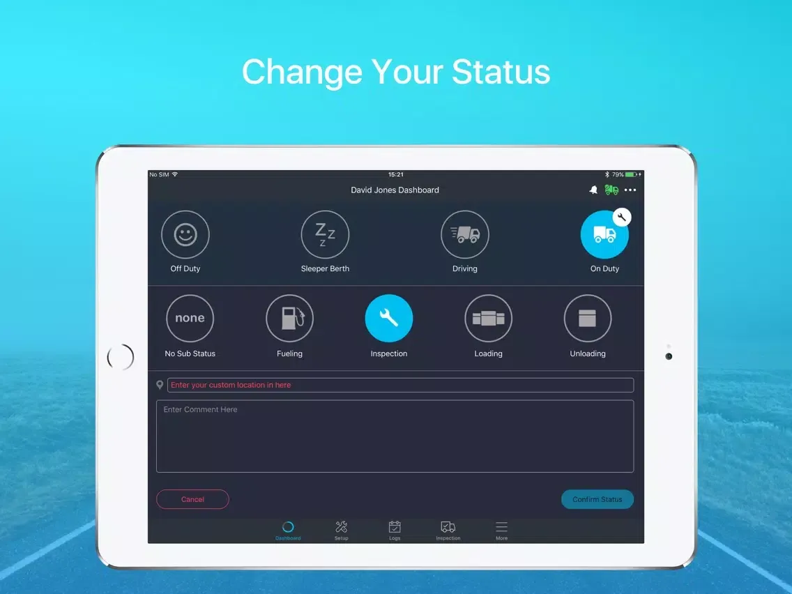 Captures d'écran de Fleetmatics REVEAL LogBook App iPad 