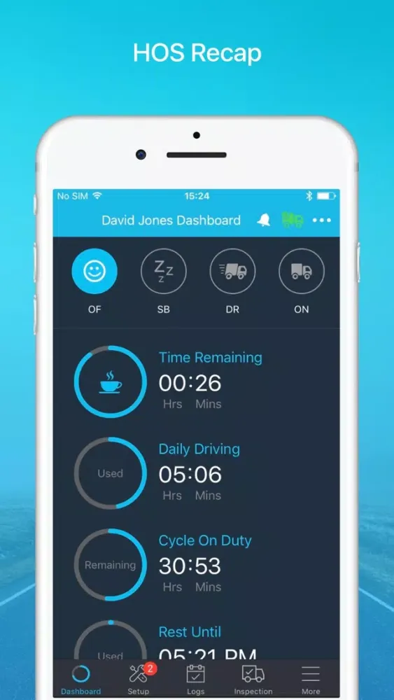 Captures d'écran de Fleetmatics REVEAL LogBook App