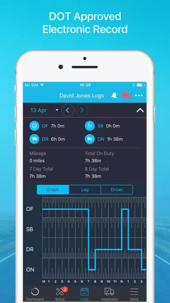 Captures d'écran de Fleetmatics REVEAL LogBook App