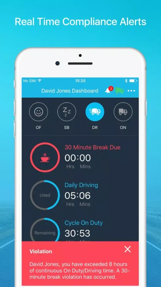 Captures d'écran de Fleetmatics REVEAL LogBook App