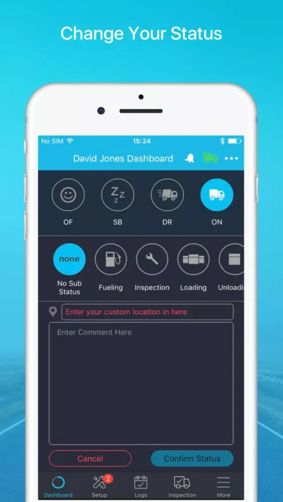 Captures d'écran de Fleetmatics REVEAL LogBook App
