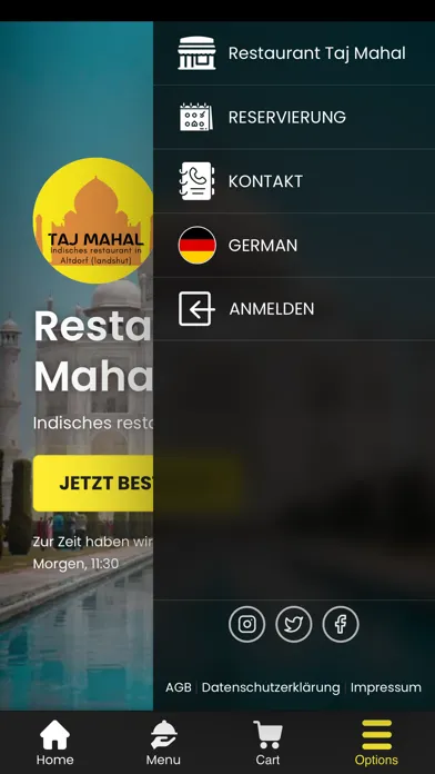 Capturas de tela do Restaurant Taj Mahal