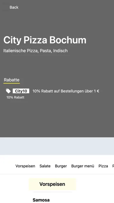 Zrzuty ekranu City Pizza Boch.