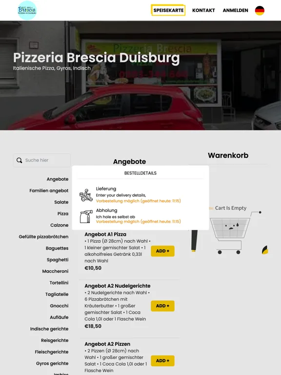 Скриншоты Pizzeria Brescia Duisburg iPad 