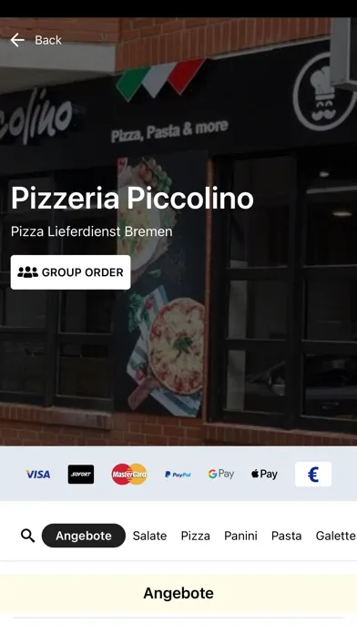 Capturas de pantalla de Pizzeria Piccolino Bremen