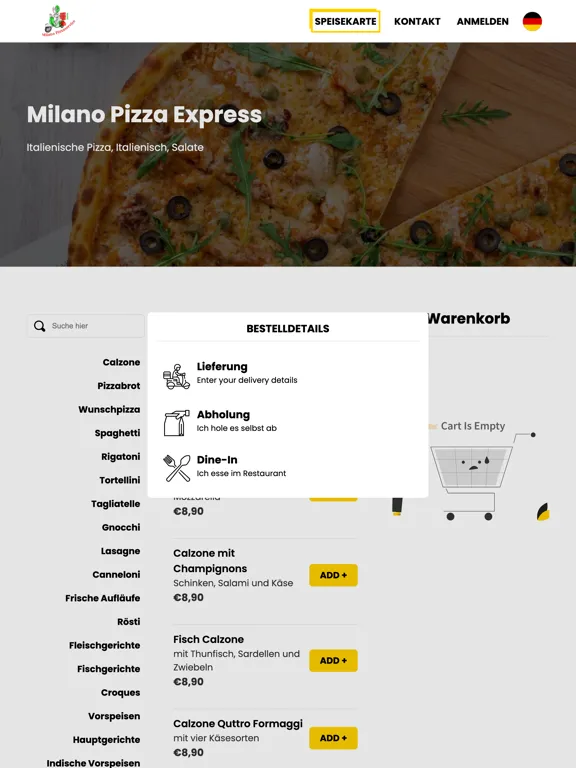 Milano Pizza Express iPad  スクリーンショット