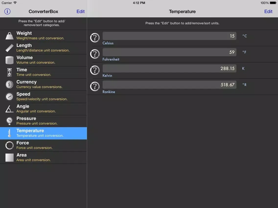 ConverterBox Free iPad  スクリーンショット
