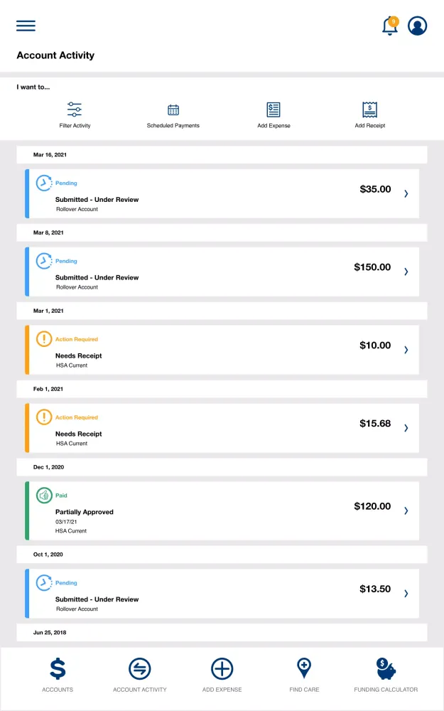 Zrzuty ekranu My Flex Account Mobile