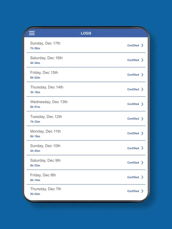 Ảnh chụp màn hình của FLEX ELD iPad 
