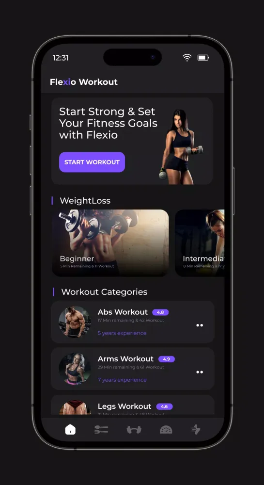 Flexio Workout: Home & Gym Screenshots