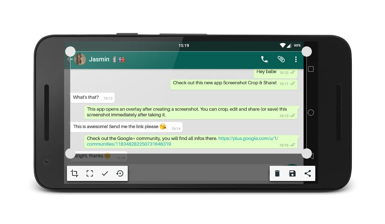 Screenshot Crop & Share Screenshots