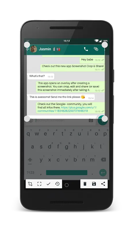 Screenshot Crop & Share Screenshots