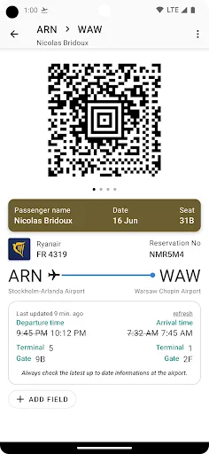 Flight Boarding Pass Wallet应用截图