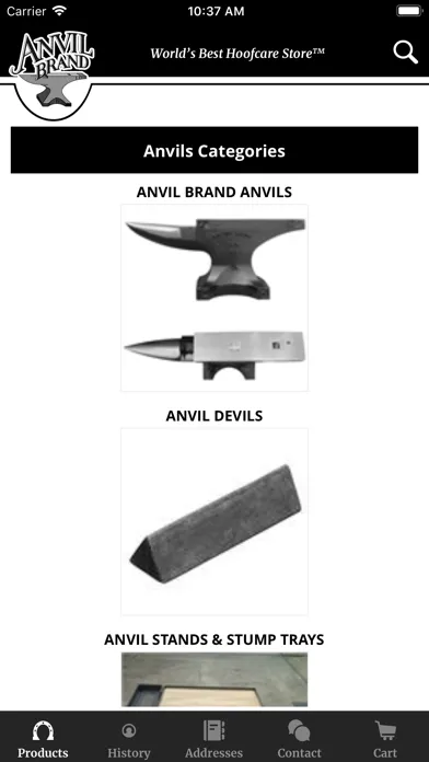 Tangkapan skrin Anvil Brand App