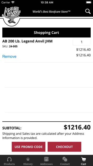 Tangkapan skrin Anvil Brand App
