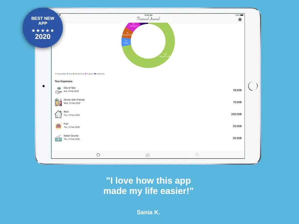 Financial Journal iPad  स्क्रीनशॉट
