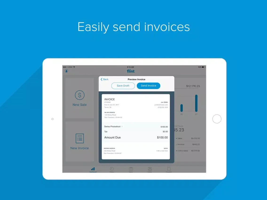 Tangkapan layar Flint - Accept Cards Invoices iPad 