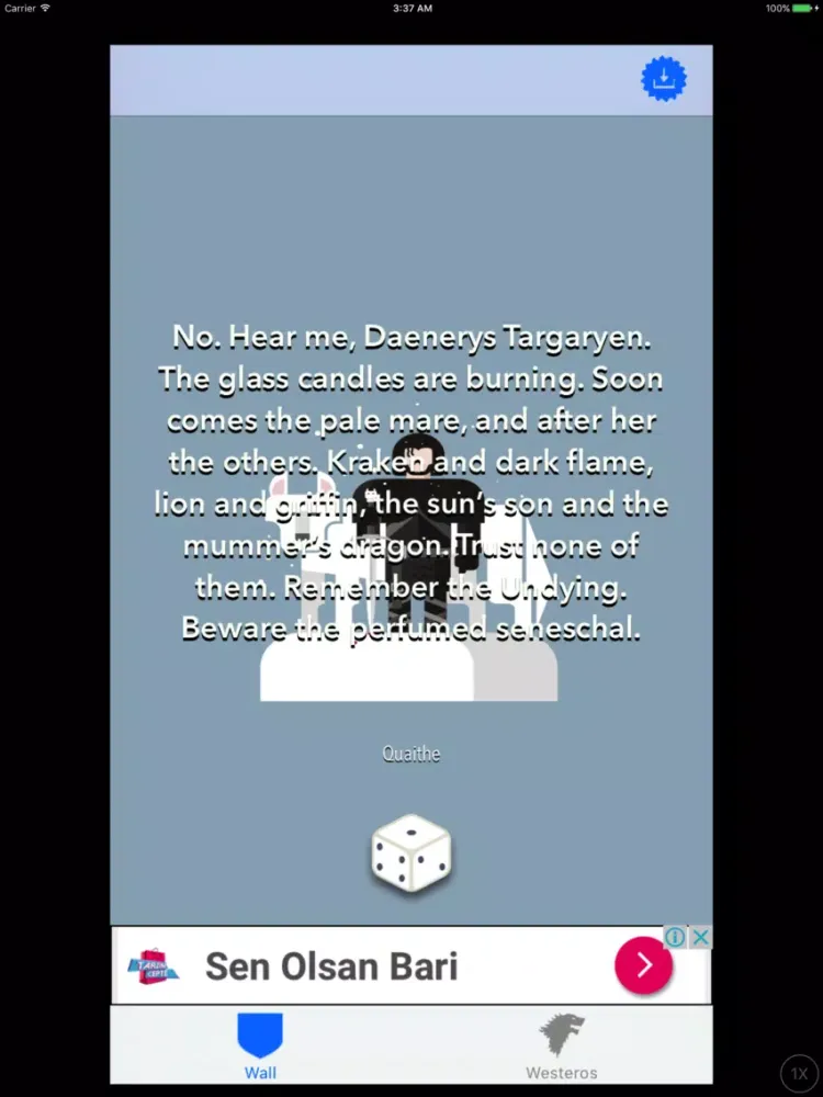 Quotes Of Throne iPad 应用截图