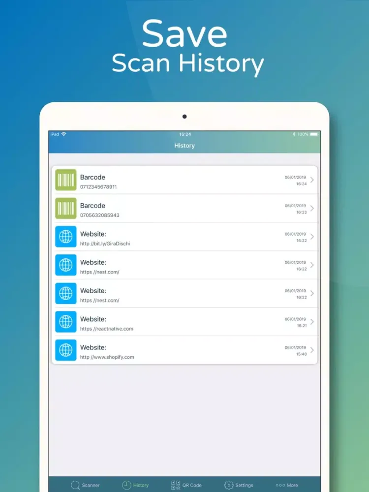 Capturas de pantalla de QR Code Reader .. iPad 