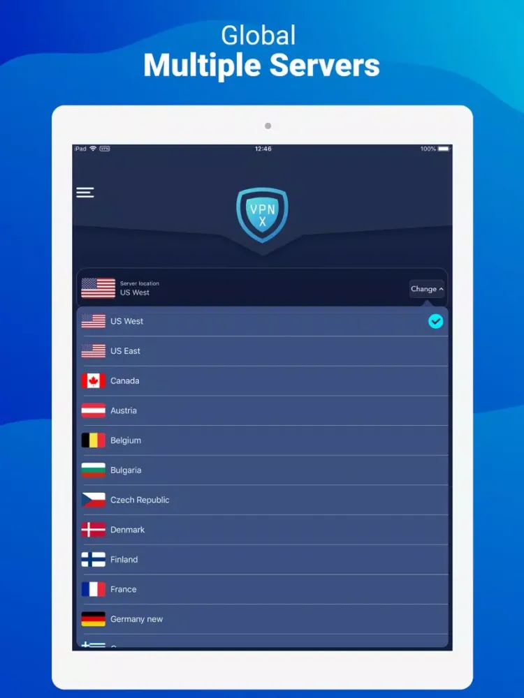 Zrzuty ekranu VPN゜ · iPad 