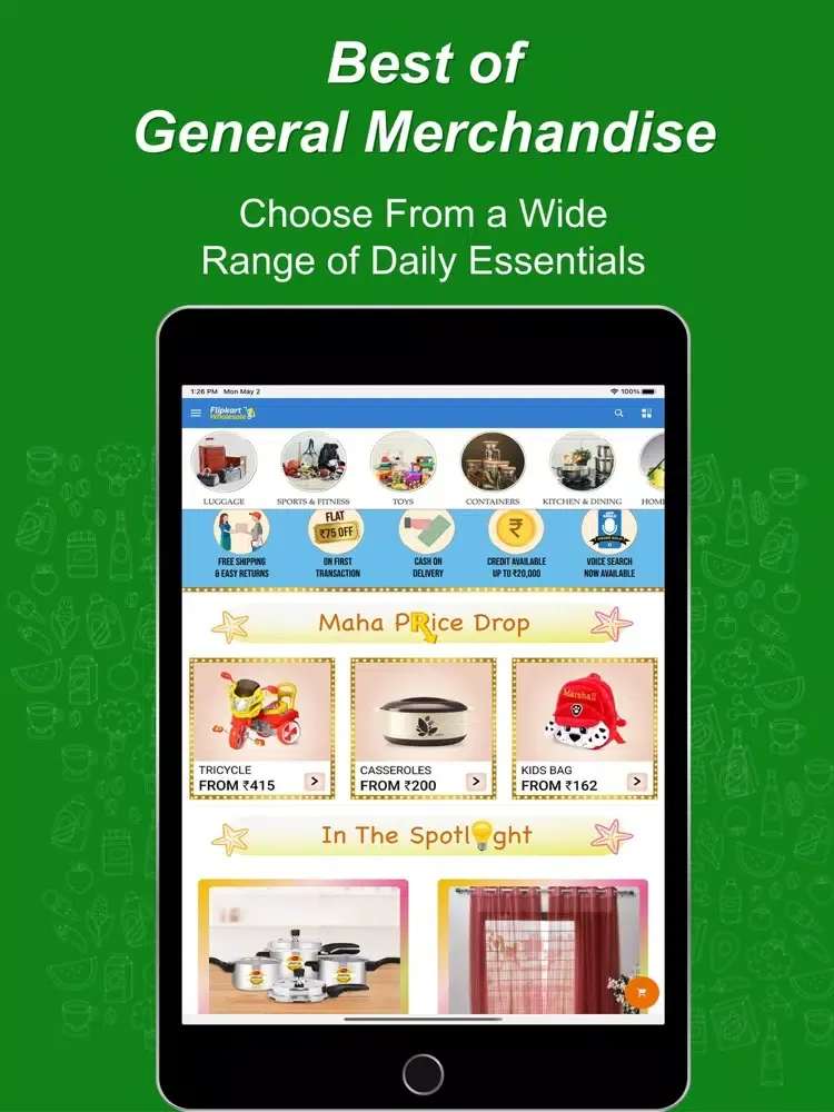 Captures d'écran de Flipkart Wholesale iPad 