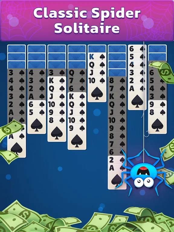 Spider Solitaire: Cash Games iPad 应用截图