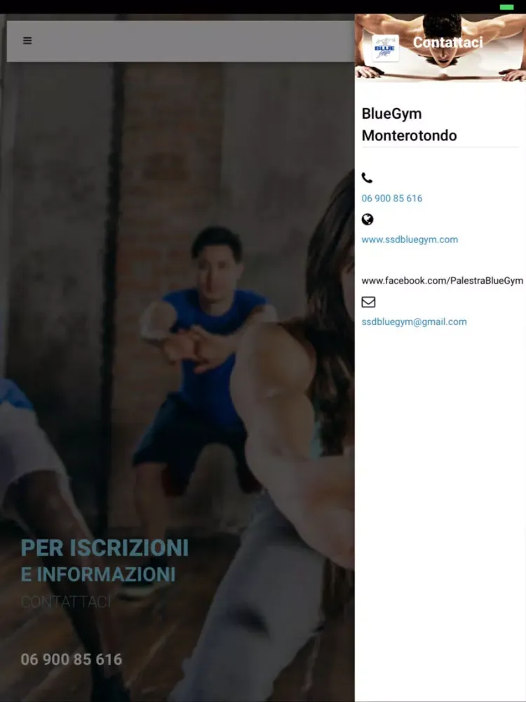Tangkapan skrin BlueGym Monterotondo iPad 